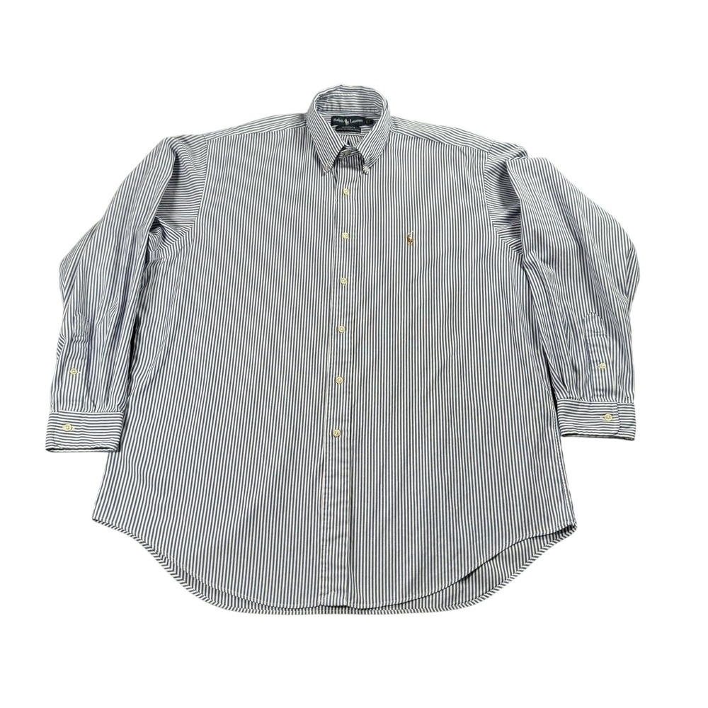 Ralph Lauren Shirt Mens 17 34/35 Blue Yarmouth Button Down Long‎ Sleeve Pony